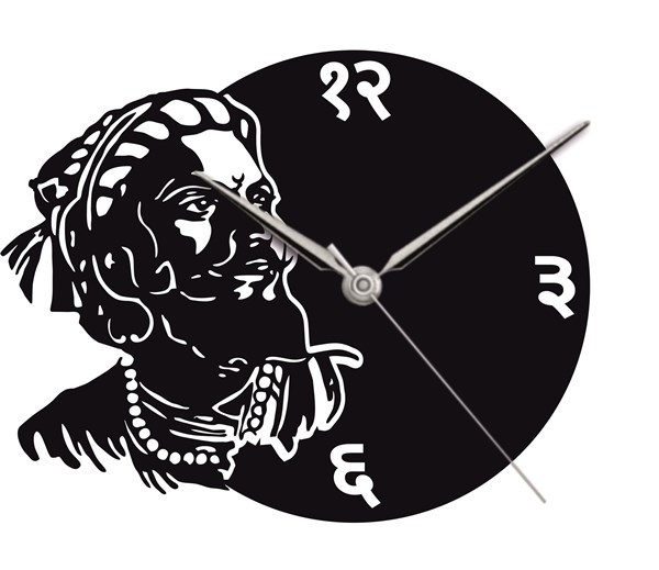 Picture of Shivray Face Quality Wall Clock - MDF/Acrylic Material in Black and Brown Color | Thickness 2 m.m. | Thin Wall Clock.